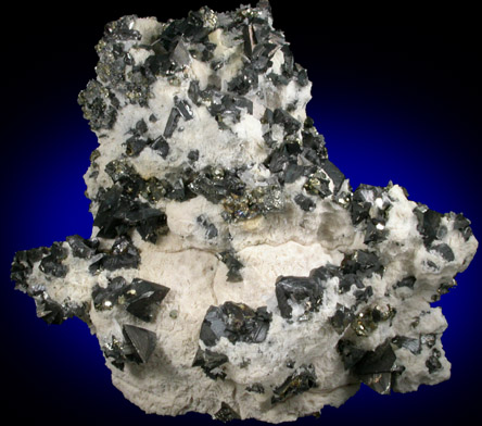 Tetrahedrite on Calcite with Pyrite and Sphalerite from Cavnic Mine (Kapnikbanya), Maramures, Romania