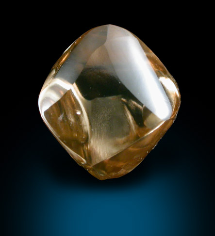 Diamond (1.41 carat gem-grade orange-brown octahedral crystal) from Orapa Mine, south of the Makgadikgadi Pans, Botswana