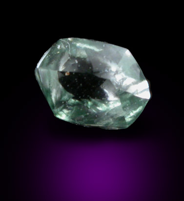 Diamond (0.18 carat fancy-green dodecahedral crystal) from Northern Cape Province, South Africa