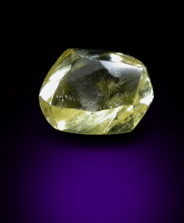Diamond (0.17 carat fancy-yellow dodecahedral crystal) from Northern Cape Province, South Africa
