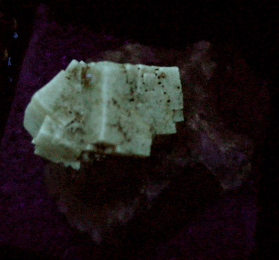 Fluorite on Calcite from Pint's Quarry, Raymond, Black Hawk County, Iowa