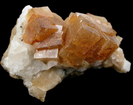 Fluorite on Calcite from Pint's Quarry, Raymond, Black Hawk County, Iowa