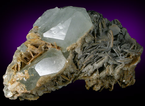 Beryl var. Aquamarine with Muscovite from Xuebaoding Mountain near Pingwu, Sichuan Province, China