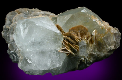 Beryl var. Aquamarine with Muscovite from Xuebaoding Mountain near Pingwu, Sichuan Province, China