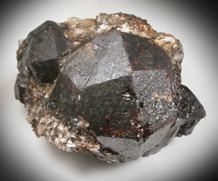 Almandine Garnet in Muscovite from Hedgehog Hill, Peru, Oxford County, Maine