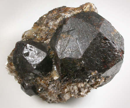 Almandine Garnet in Muscovite from Hedgehog Hill, Peru, Oxford County, Maine