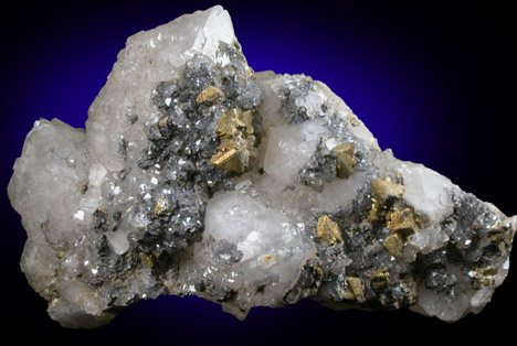 Tetrahedrite, Chalcopyrite, Galena, Quartz from Herodsfoot Mine, Liskeard, Cornwall, England