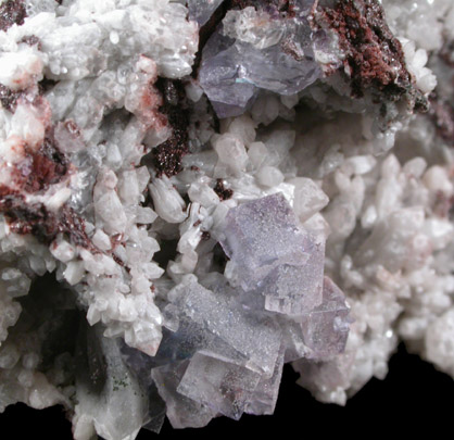 Fluorite, Quartz, Hematite from South Crofty Mine, Pool, Cornwall, England