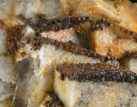 Fluorite with Quartz and Siderite coatings from St. Peter's Mine, Bottle Flat, Sparty Lea, Northumberland, England