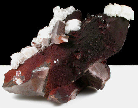 Calcite and Limonite on Quartz from Geevor Mine, Coronation Lode, Trewallard, Cornwall, England