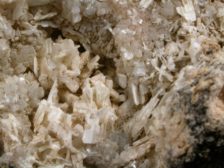 Cerussite on Calcite from Pentire Glaze Mine, St. Minver, Cornwall, England