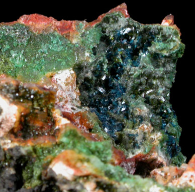 Clinoclase and Olivenite from Wheal Gorland, St. Day, Cornwall, England (Type Locality for Clinoclase)