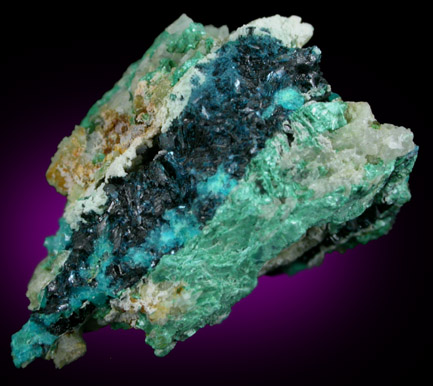 Clinoclase and Liroconite from Wheal Gorland, St. Day, Cornwall, England (Type Locality for Clinoclase and Liroconite)