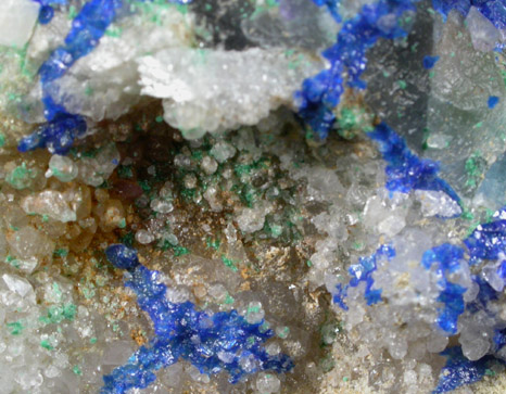 Linarite, Fluorite, Quartz, Brochantite from Blanchard Mine, Hansonburg District, 8.5 km south of Bingham, Socorro County, New Mexico