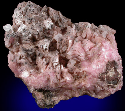 Rhodochrosite with Hematite and Calcite from Montreal Mine, Gogebic Iron Range, Iron County, Wisconsin