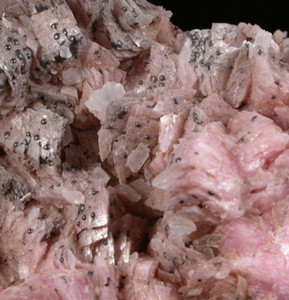 Rhodochrosite with Hematite and Calcite from Montreal Mine, Gogebic Iron Range, Iron County, Wisconsin