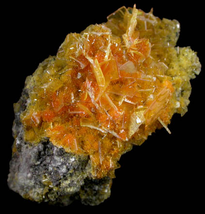 Wulfenite with Mimetite from San Francisco Mine, Cerro Prieto, north of Cucurpe, Sonora, Mexico