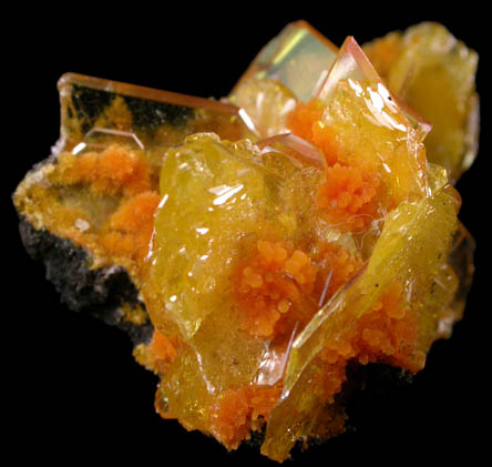 Wulfenite with Mimetite from San Francisco Mine, Cerro Prieto, north of Cucurpe, Sonora, Mexico