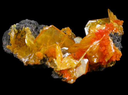 Wulfenite with Mimetite from San Francisco Mine, Cerro Prieto, north of Cucurpe, Sonora, Mexico