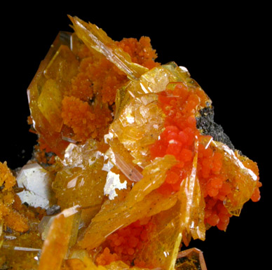 Wulfenite with Mimetite from San Francisco Mine, Cerro Prieto, north of Cucurpe, Sonora, Mexico