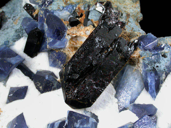 Benitoite, Neptunite and Natrolite from Benitoite Gem Mine, San Benito County, California (Type Locality for Benitoite)