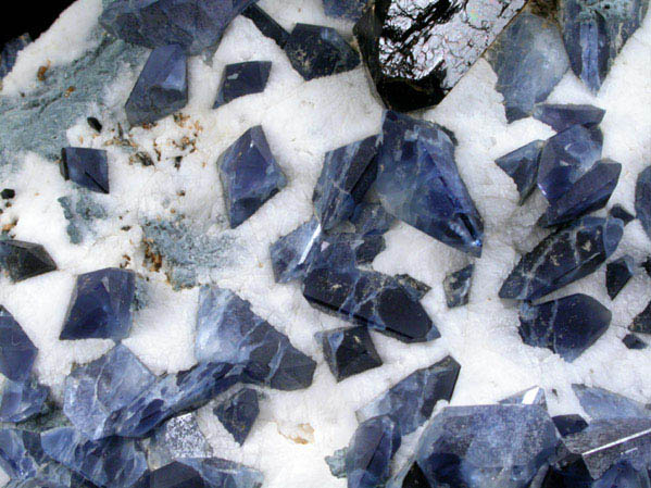 Benitoite, Neptunite and Natrolite from Benitoite Gem Mine, San Benito County, California (Type Locality for Benitoite)