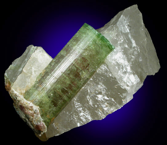 Elbaite Tourmaline in Quartz from Santa Rosa Mine, Itambacuri, Minas Gerais, Brazil