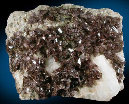 Axinite-(Fe) with Orthoclase var. Adularia from Bourg d'Oisans, Isere, Dauphine Region, Rhone-Alpes, France