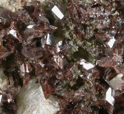 Axinite-(Fe) with Orthoclase var. Adularia from Bourg d'Oisans, Isere, Dauphine Region, Rhone-Alpes, France