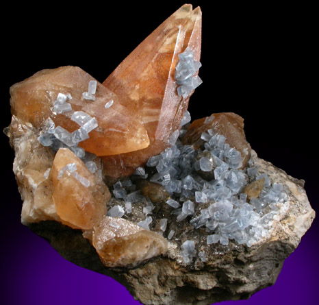 Calcite and Celestine from Pugh Quarry, 6 km NNW of Custar, Wood County, Ohio