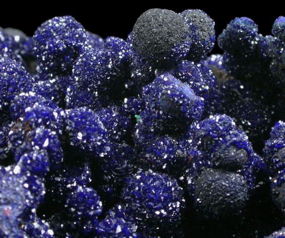 Azurite with Malachite with Tenorite from Morenci Mine, Clifton District, Greenlee County, Arizona