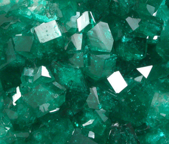 Dioptase on Calcite from Tsumeb Mine, Otavi-Bergland District, Oshikoto, Namibia