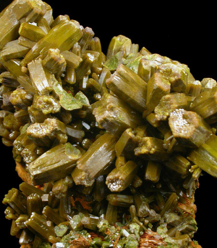 Pyromorphite on Barite from Mine Les Farges, Ussel, Corrze, France