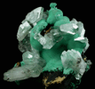 Barite on Malachite from Shinkolobwe Mine, 22 km WSW of Likasi, Katanga Copperbelt, Haut-Katanga Province, Democratic Republic of the Congo