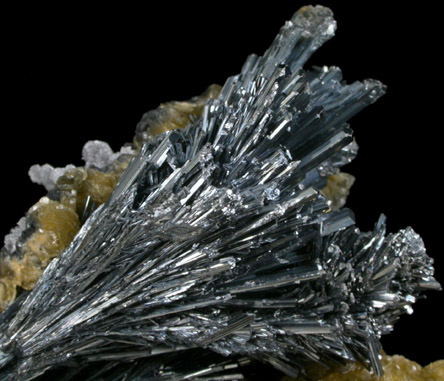 Stibnite on Barite from Baia Sprie (Felsbnya), Maramures, Romania