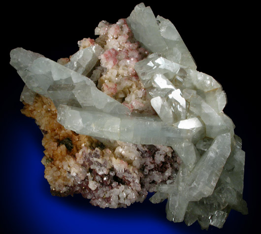 Barite on Calcite and Dolomite from Frizington, West Cumberland Iron Mining District, Cumbria, England