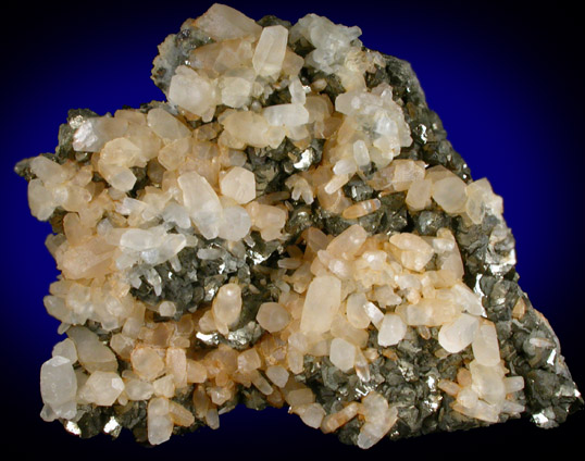 Calcite on Pyrite from Krolytr, Gyngysoroszi, Heves, Hungary