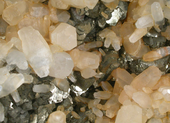 Calcite on Pyrite from Krolytr, Gyngysoroszi, Heves, Hungary