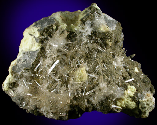 Celestine on Sulfur from Machow Mine, Tarnobrzeg, Poland