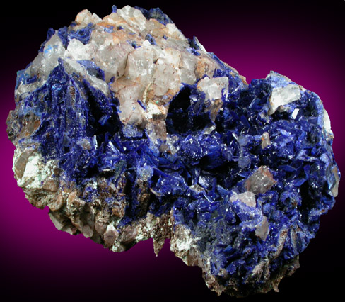 Azurite on Quartz from Manto Cuba Mine, Inca de Oro, Chile