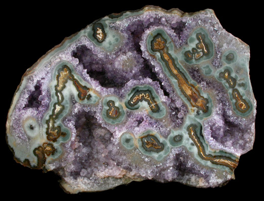 Quartz var. Amethyst and Agate from Catalan Agate-Amethyst District, Souther Paran Basalt Basin, Artigas, Uruguay