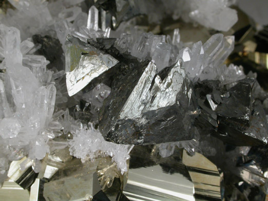 Tetrahedrite, Pyrite, Quartz from Casapalca District, Huarochiri Province, Peru