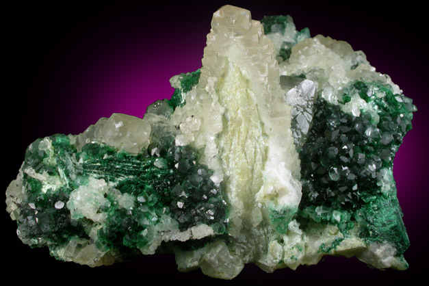 Calcite with Malachite inclusions from Katanga Copperbelt, Democratic Republic of the Congo