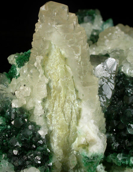 Calcite with Malachite inclusions from Katanga Copperbelt, Democratic Republic of the Congo