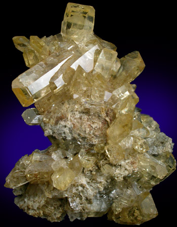 Barite on Quartz from 291.425N, 267.665E, Main Decline, Dee North Mine, Elko County, Nevada