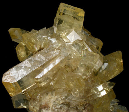 Barite on Quartz from 291.425N, 267.665E, Main Decline, Dee North Mine, Elko County, Nevada