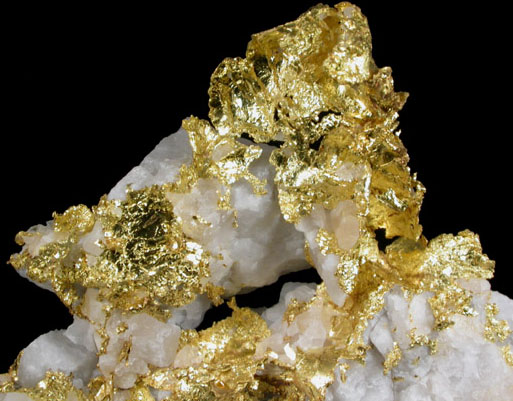 Gold in Quartz from Harvard Mine, Jamestown District, Tuolumne County, California