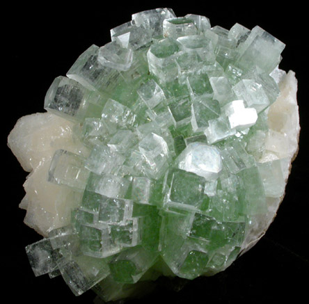 Apophyllite on Stilbite from Momin Akhada, near Rahuri, 50 km north of Ahmednagar, Maharashtra, India (Type Locality for Collected ca. 2001)