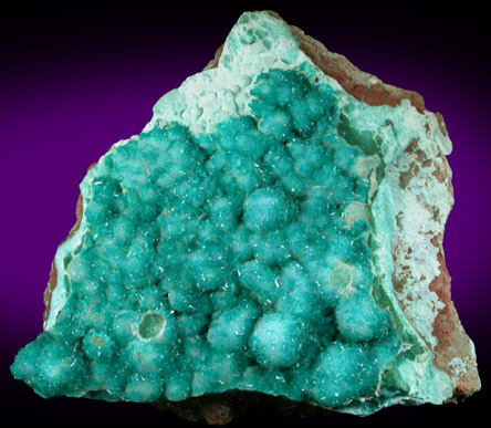 Dioptase on Chrysocolla from Morenci Mine, Clifton District, Greenlee County, Arizona