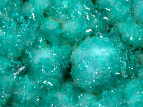 Dioptase on Chrysocolla from Morenci Mine, Clifton District, Greenlee County, Arizona